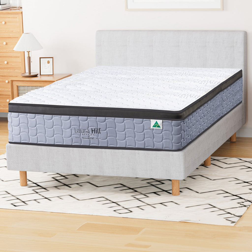 Laura Hill Essential Double Mattress Australian Made 5-Zone Pocket Spring High-Density Foam Bed
