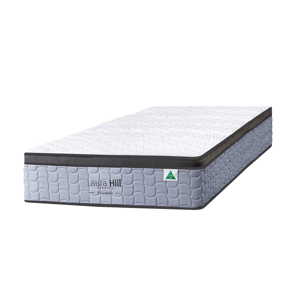 Laura Hill Essential King Single Mattress Australian Made 5-Zone Pocket Spring High-Density Foam Bed