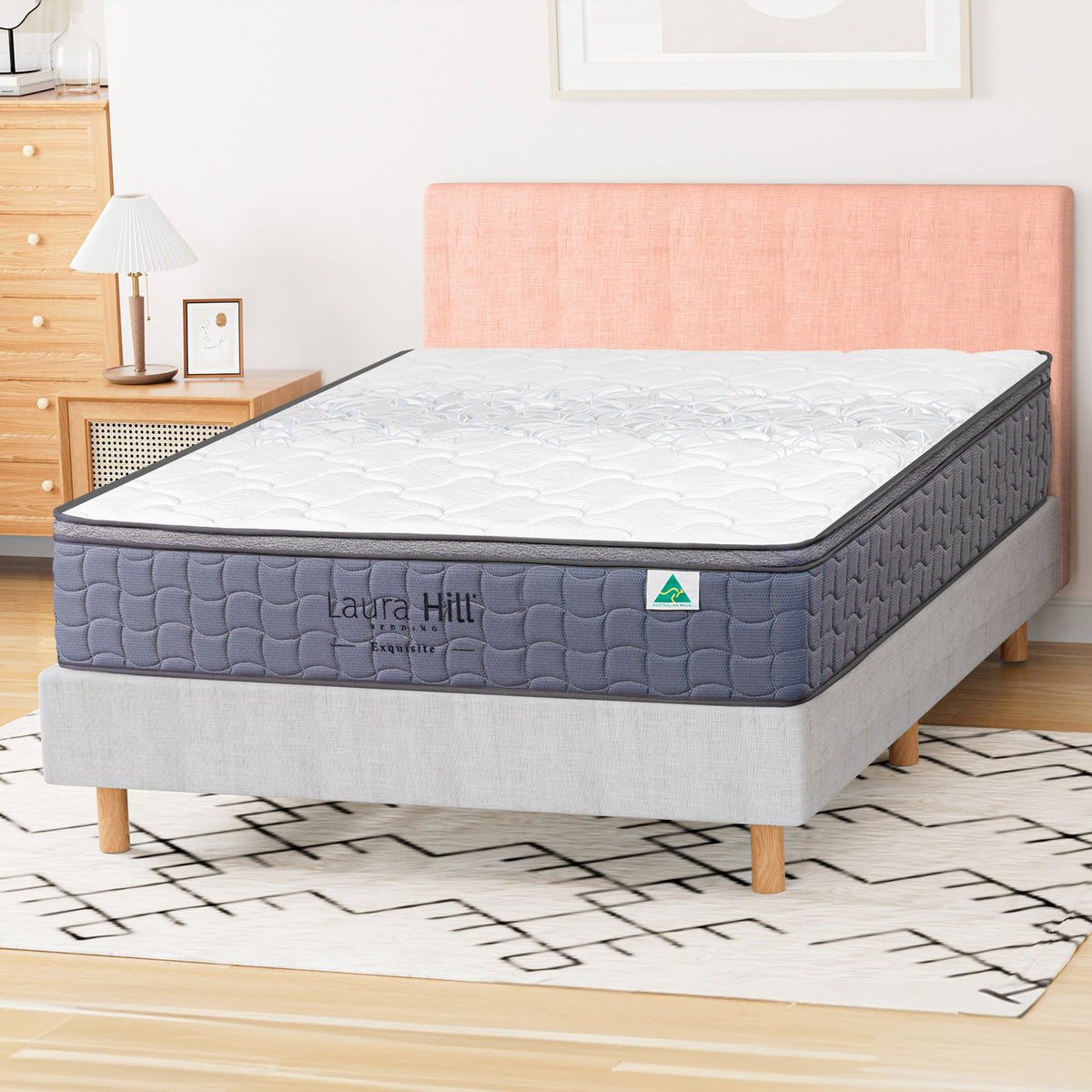 Laura Hill Exquisite Single Mattress Australian Made 5-Zone Pocket Spring Medium Firm Bed Edge Support