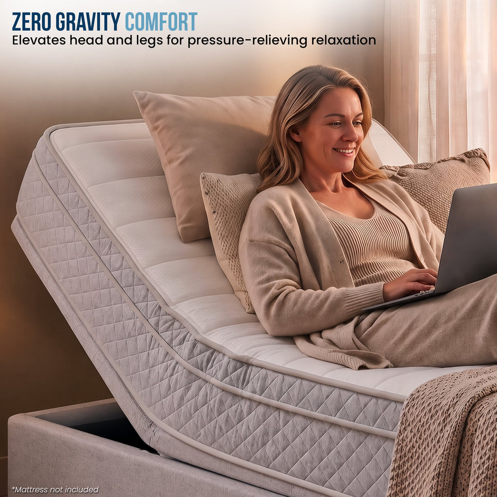Sleep Australasia Therapedic Modulift Hospital Grade Double Electric Adjustable Bed Base with Massage & Wireless Remote
