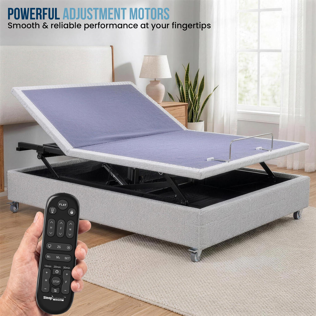 Sleep Australasia Therapedic Modulift Hospital Grade Double Electric Adjustable Bed Base with Massage & Wireless Remote