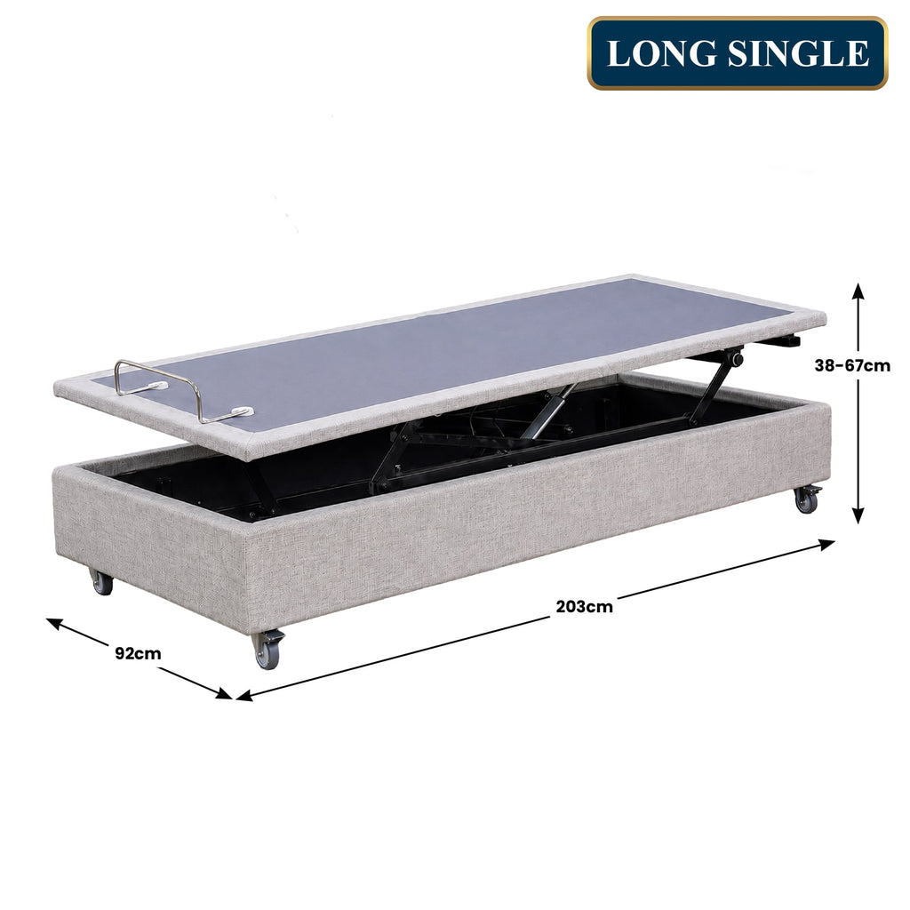 Therapedic Modulift Long Single Electric Adjustable Bed Base Hospital Grade Home Care Frame with Massage & Remote