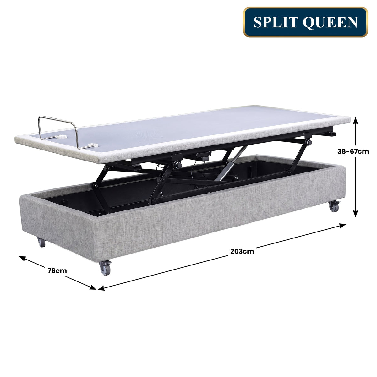 Therapedic Modulift Hospital Grade Split Queen Electric Adjustable Bed Base with Massage & Wireless Remote