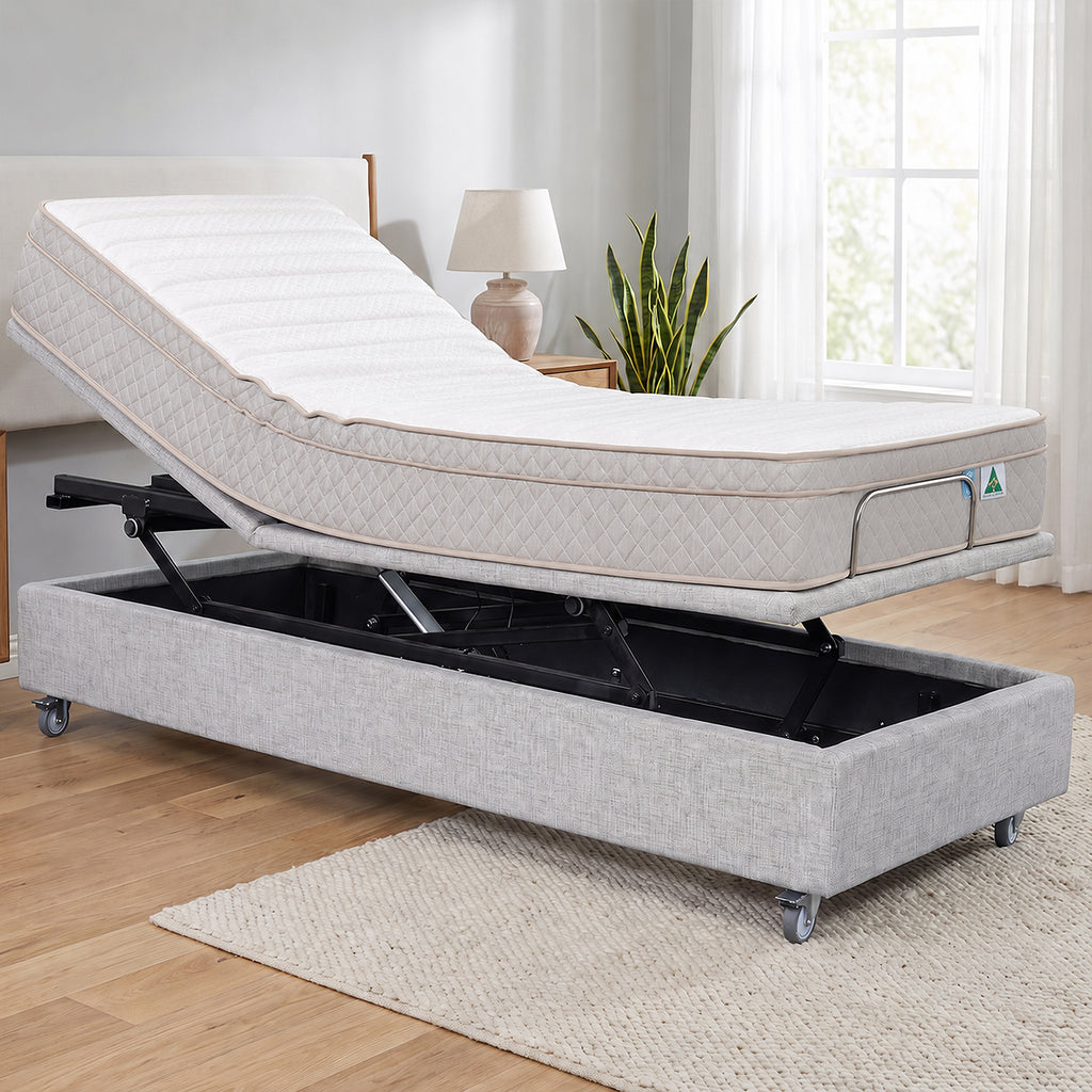 Therapedic Modulift Hospital Grade Split Queen Electric Adjustable Bed Base with Massage & Wireless Remote