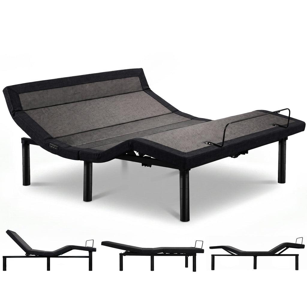Therapedic Advance Double Adjustable Bed Frame Base with Head Tilt, Massage, USB & Wireless Remote