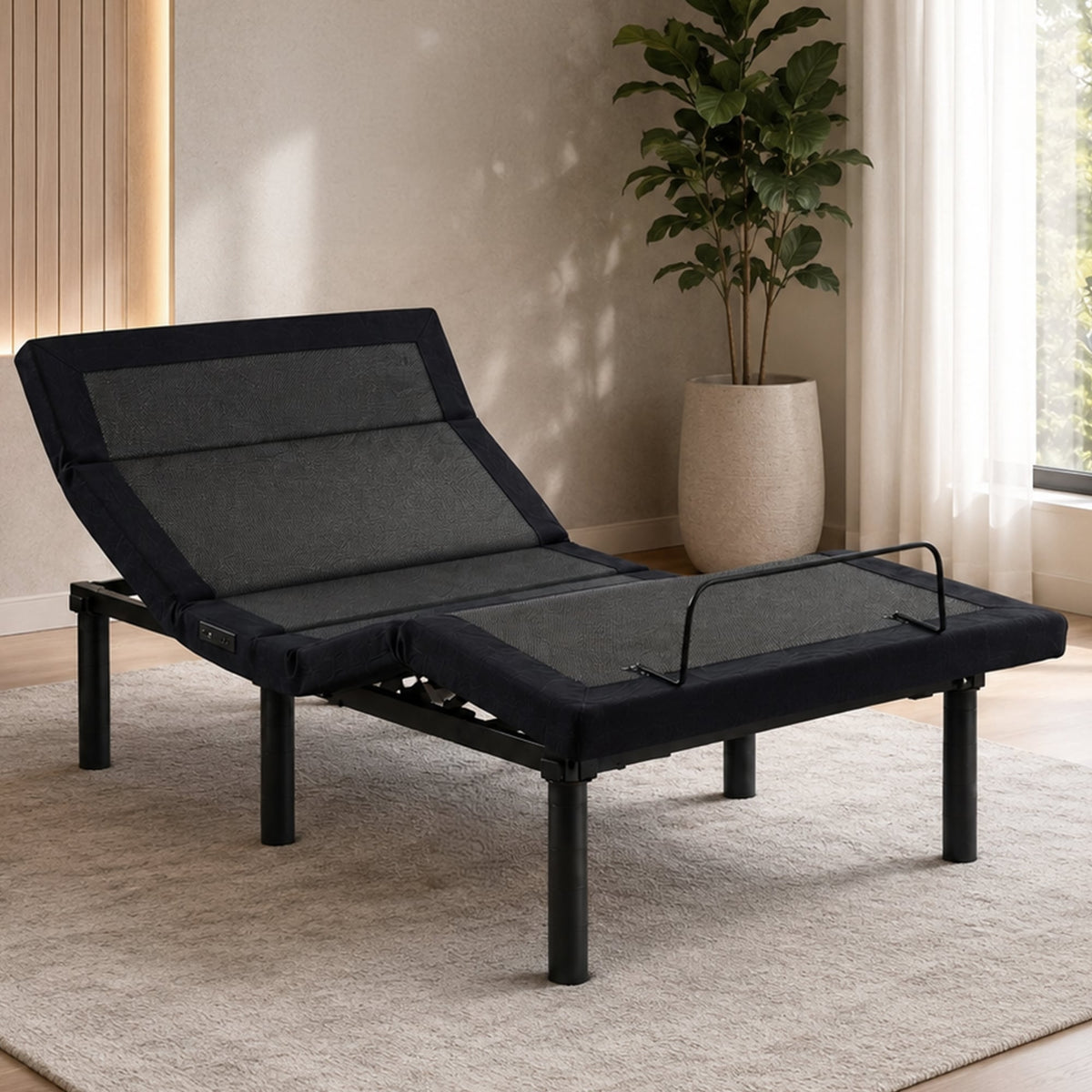 Therapedic Advance King Single Adjustable Bed Frame Base with Head Tilt, Massage, USB & Wireless Remote