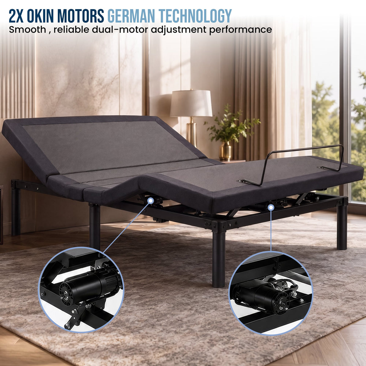 Therapedic Motion Double Adjustable Bed Base Electric Motorised Frame with Wireless Remote & Preset