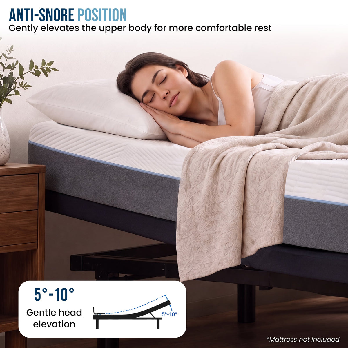 Therapedic Motion Long Single Adjustable Bed Base Electric Motorised Frame with Wireless Remote & Preset