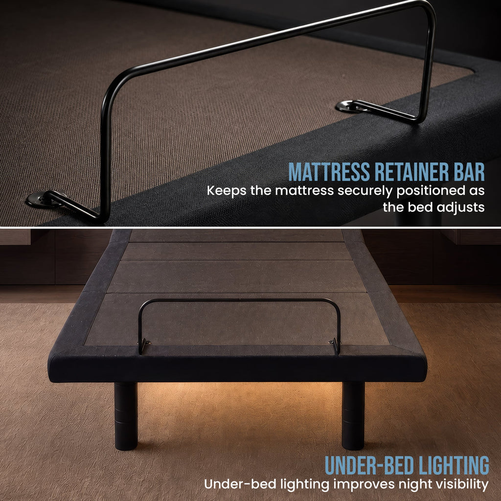 Therapedic Motion Long Single Adjustable Bed Base Electric Motorised Frame with Wireless Remote & Preset