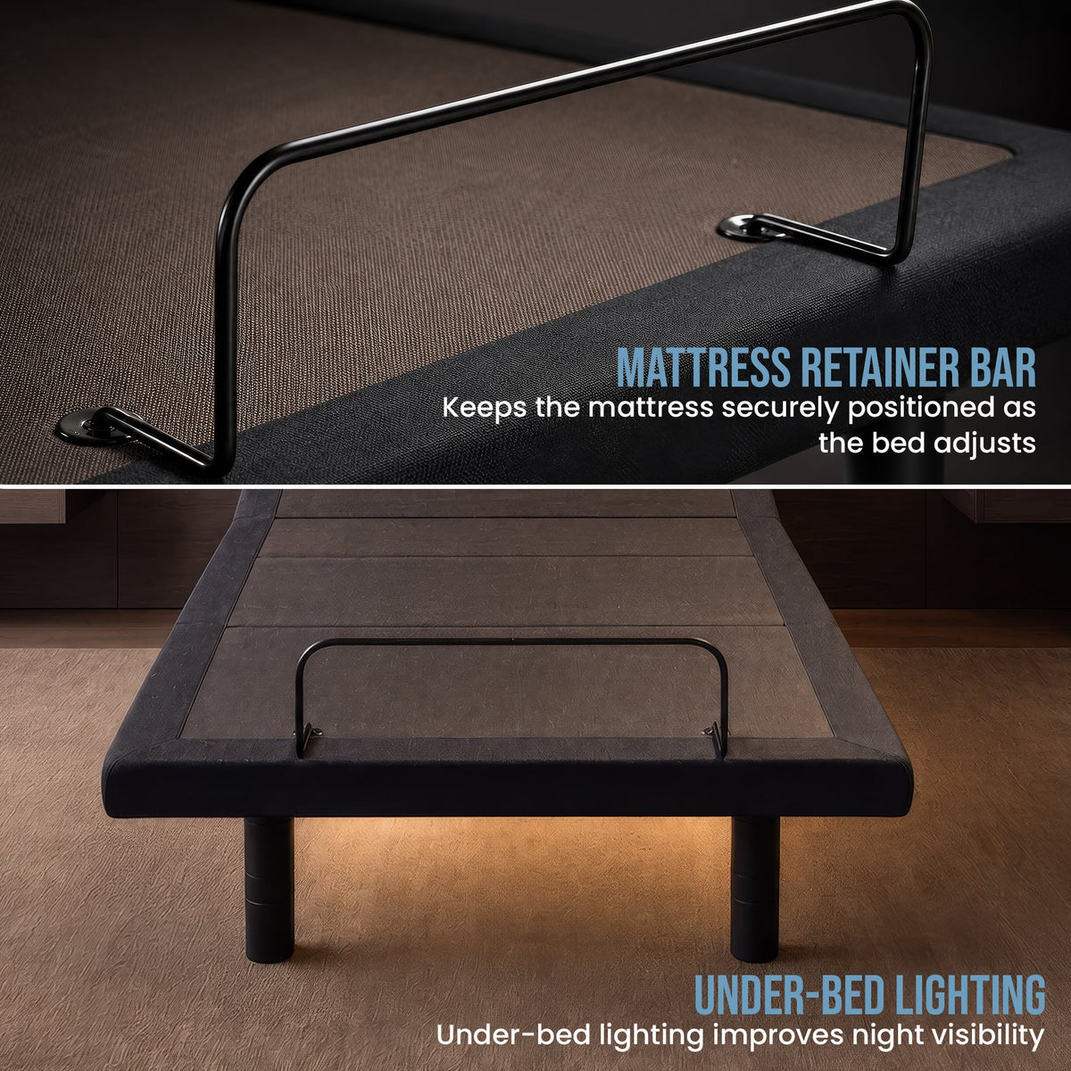 Therapedic Motion Long Single Adjustable Bed Base Electric Motorised Frame with Wireless Remote & Preset
