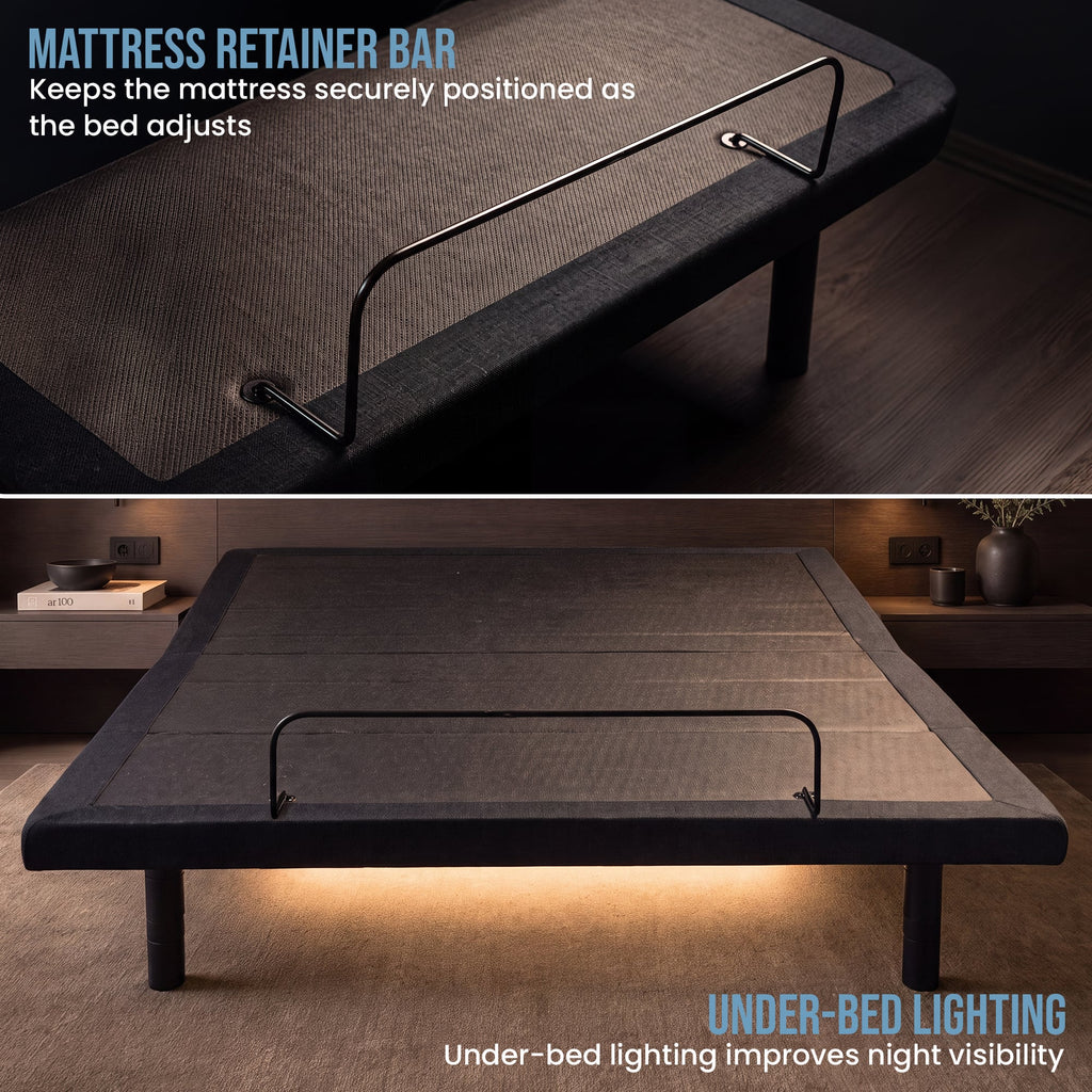 Therapedic Motion Queen Adjustable Bed Base Electric Motorised Frame with Wireless Remote & Preset