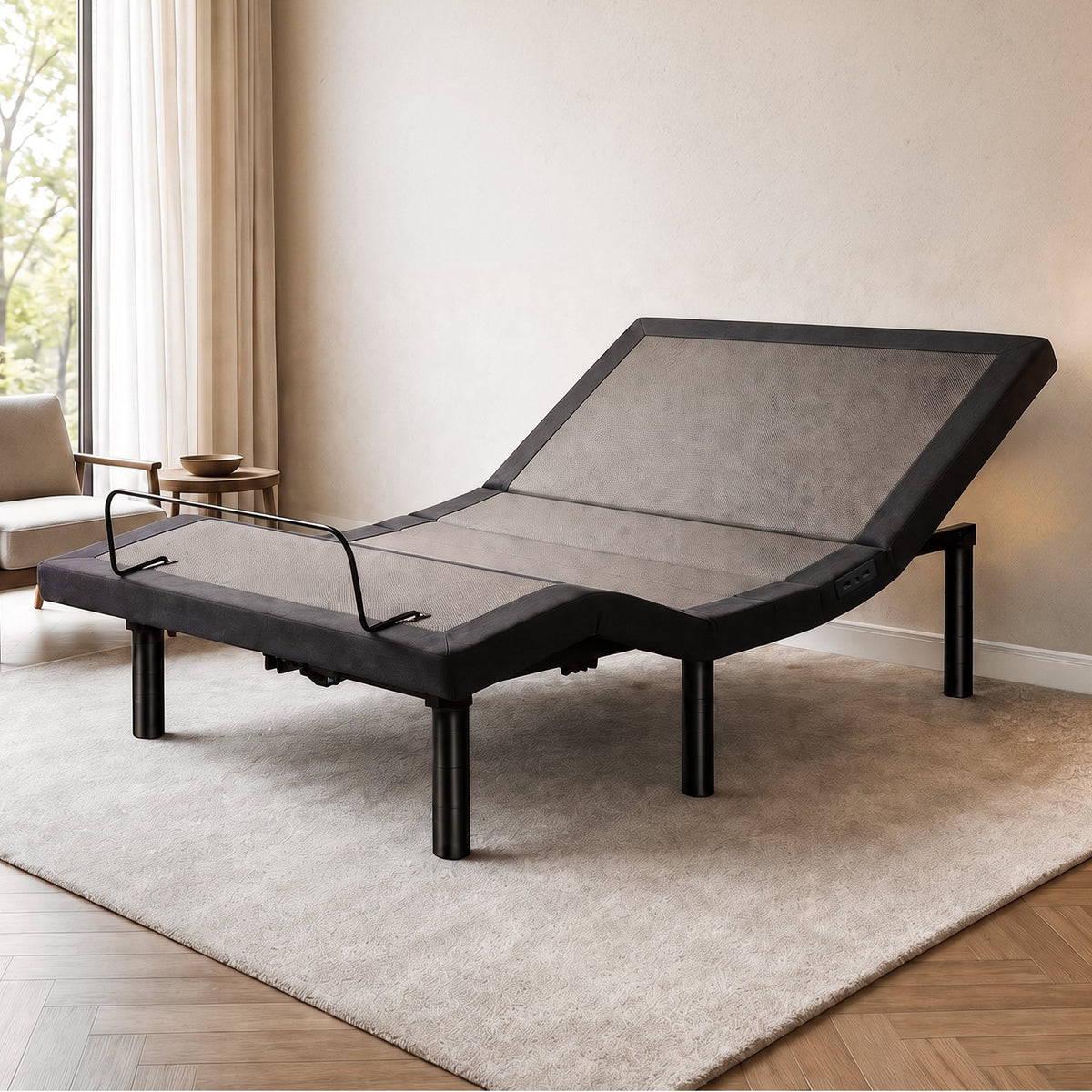 Therapedic Versa Electric Long Single Adjustable Bed Base Frame with Massage Dual Motor Zero Gravity & Wireless Remote