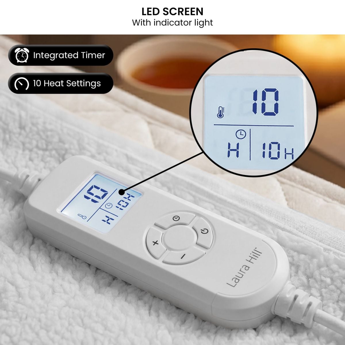 Laura Hill Heated Electric Blanket Fitted Fleece Underlay - Single