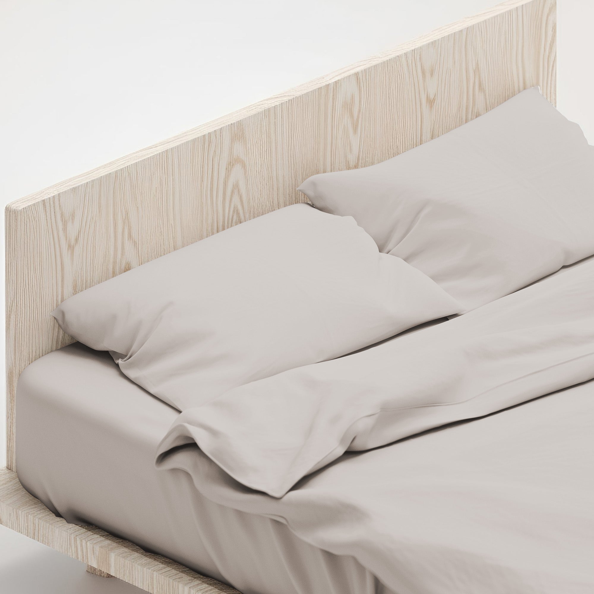 1000 Thread Count Cotton Rich Double Bed Sheet Set 4 Piece, Soft Feel Microfibre Blend, Solid Colour - Silver