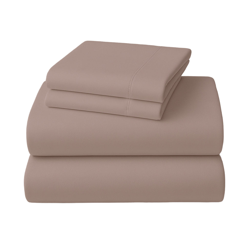 4pc 1000 Thread Count Cotton Rich King Bed Sheet Gift Pack CVC Microfibre Blend in Linen