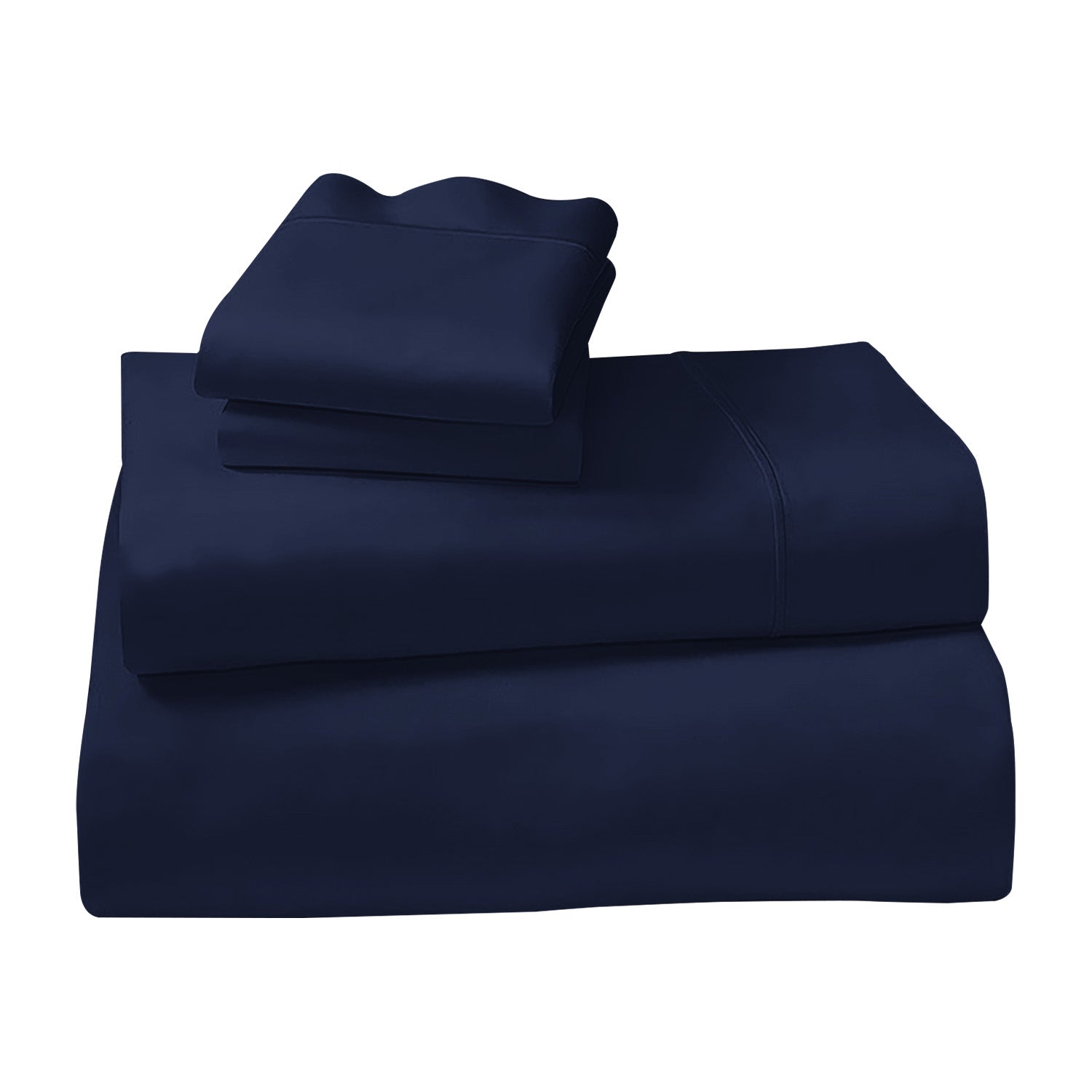 4pc 1000 Thread Count Cotton Rich King Bed Sheet Gift Pack CVC Microfibre Blend in Navy