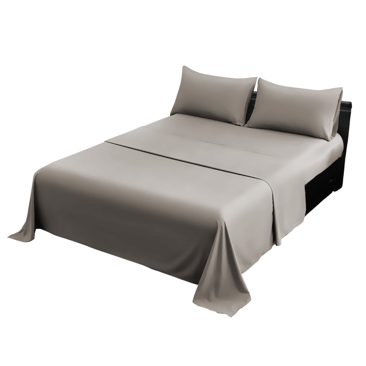 4pc 1000 Thread Count Cotton Rich King Bed Sheet Gift Pack CVC Microfibre Blend in Silver