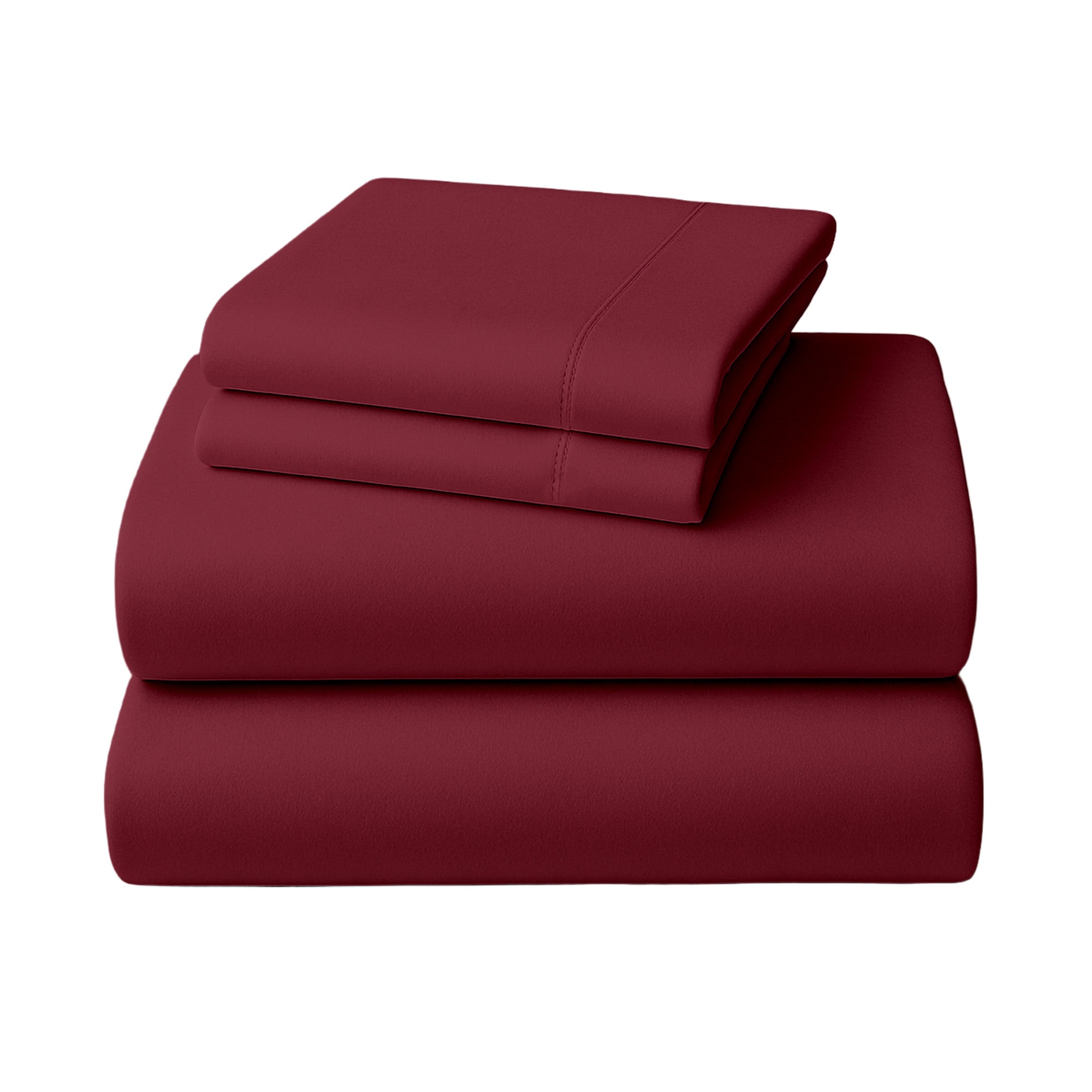 Laura Hill Luxury Living 4pc 1000 Thread Count Cotton Rich Queen Bed Sheet Set Gift Pack Burgundy