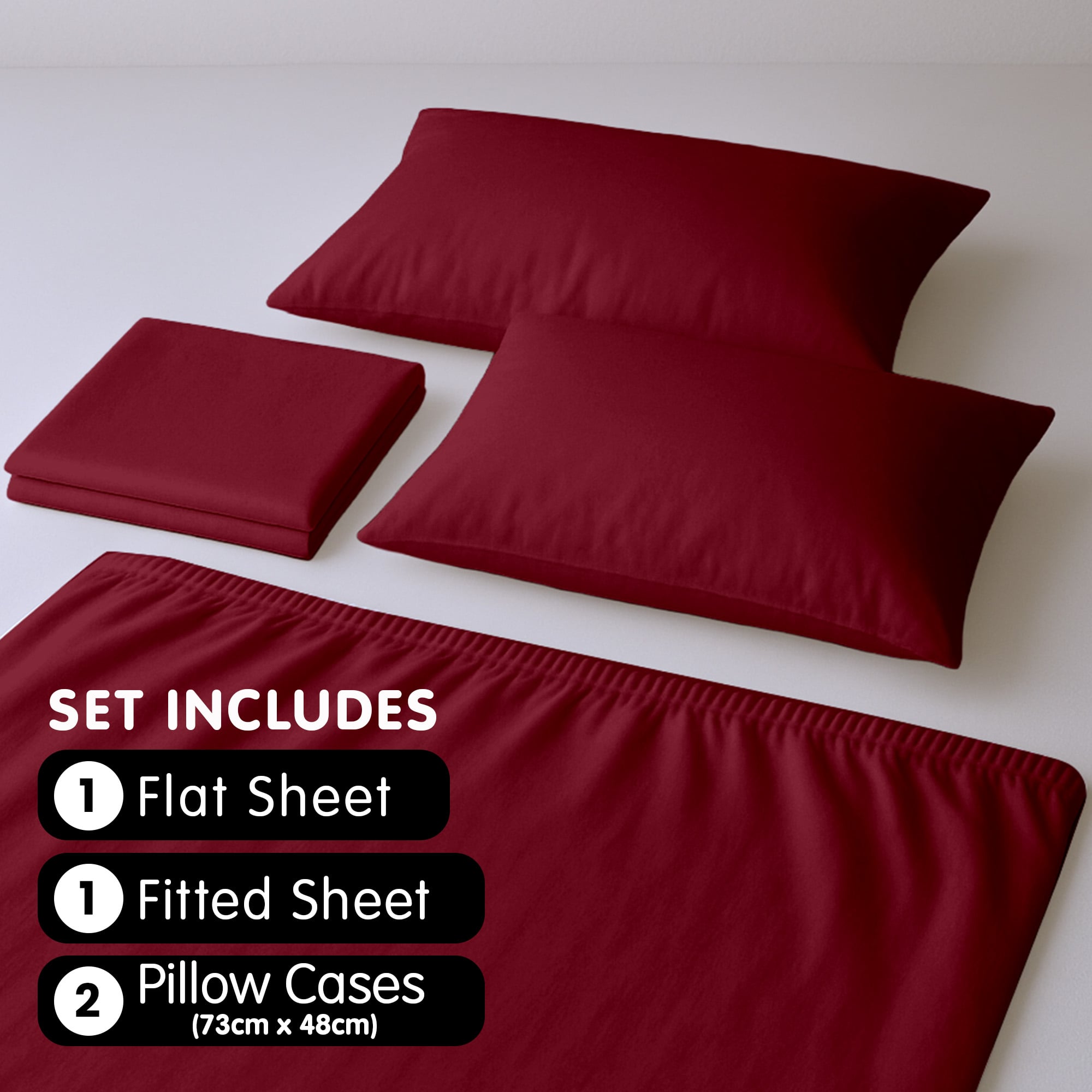 Laura Hill Luxury Living 4pc 1000 Thread Count Cotton Rich Queen Bed Sheet Set Gift Pack Burgundy