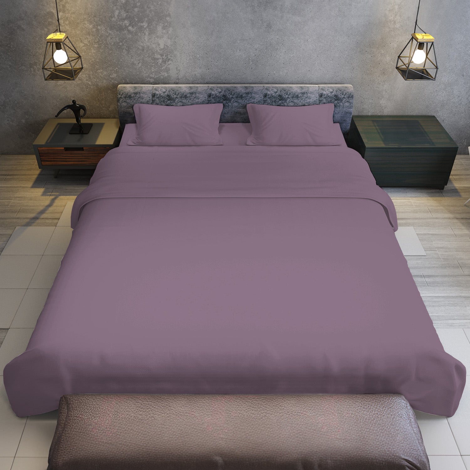 Laura Hill Luxury Living 4pc 1000 Thread Count Cotton Rich Queen Bed Sheet Set Gift Pack Lilac