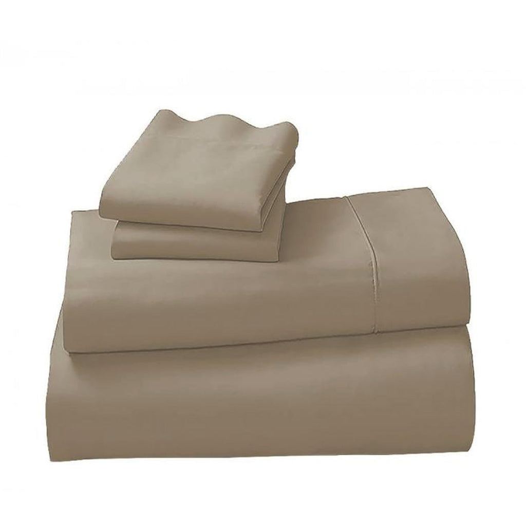 1000 Thread Count Cotton Rich Queen Bed Sheet Set 4-Piece Gift Pack in Taupe
