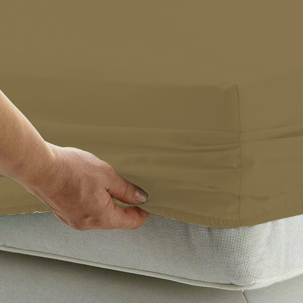 1000 Thread Count Cotton Rich Queen Bed Sheet Set 4-Piece Gift Pack in Taupe
