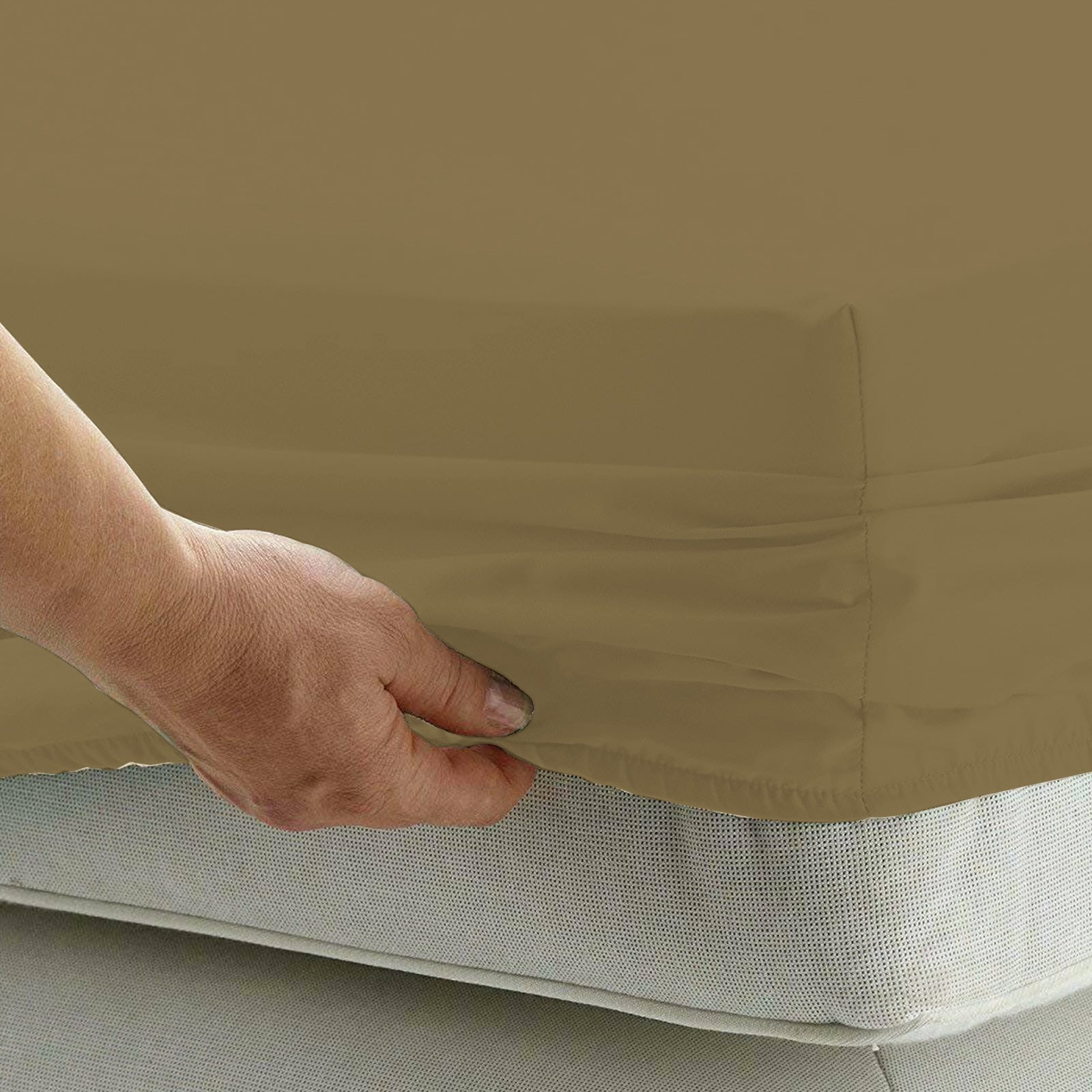 1000 Thread Count Cotton Rich Queen Bed Sheet Set 4-Piece Gift Pack in Taupe