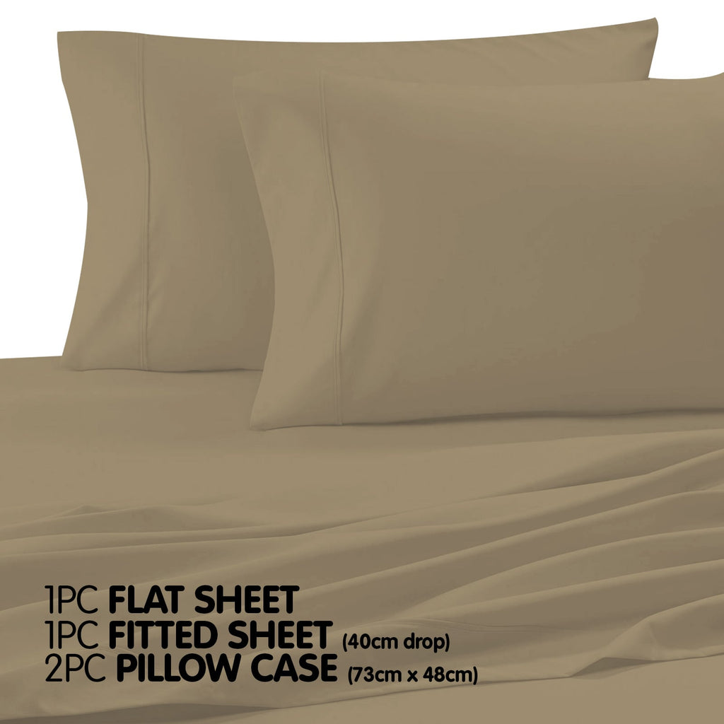 1000 Thread Count Cotton Rich Queen Bed Sheet Set 4-Piece Gift Pack in Taupe