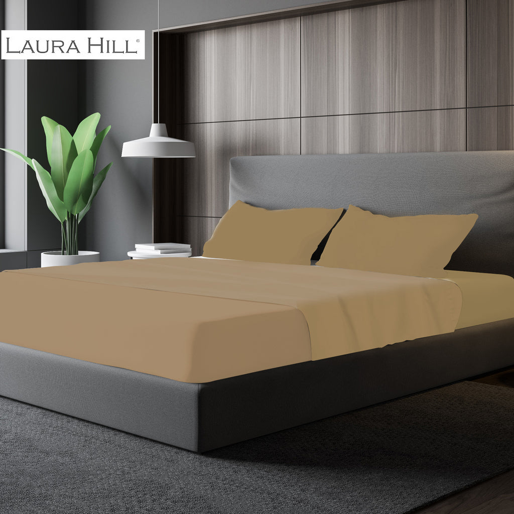 1000 Thread Count Cotton Rich Queen Bed Sheet Set 4-Piece Gift Pack in Taupe