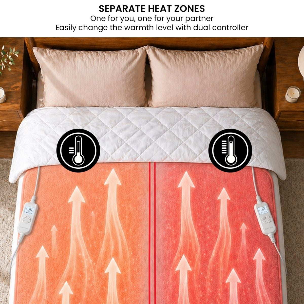Laura Hill King Electric Heated Underlay Blanket Fleecy Fabric with Timer
