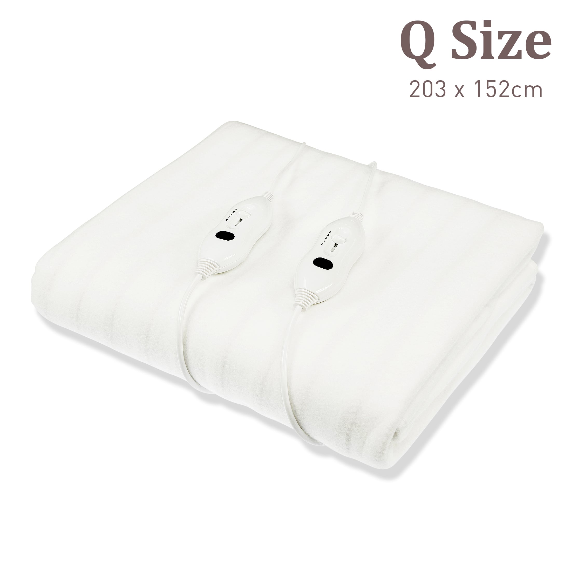 Laura Hill Heated Electric Blanket Queen Fitted Polyester - White