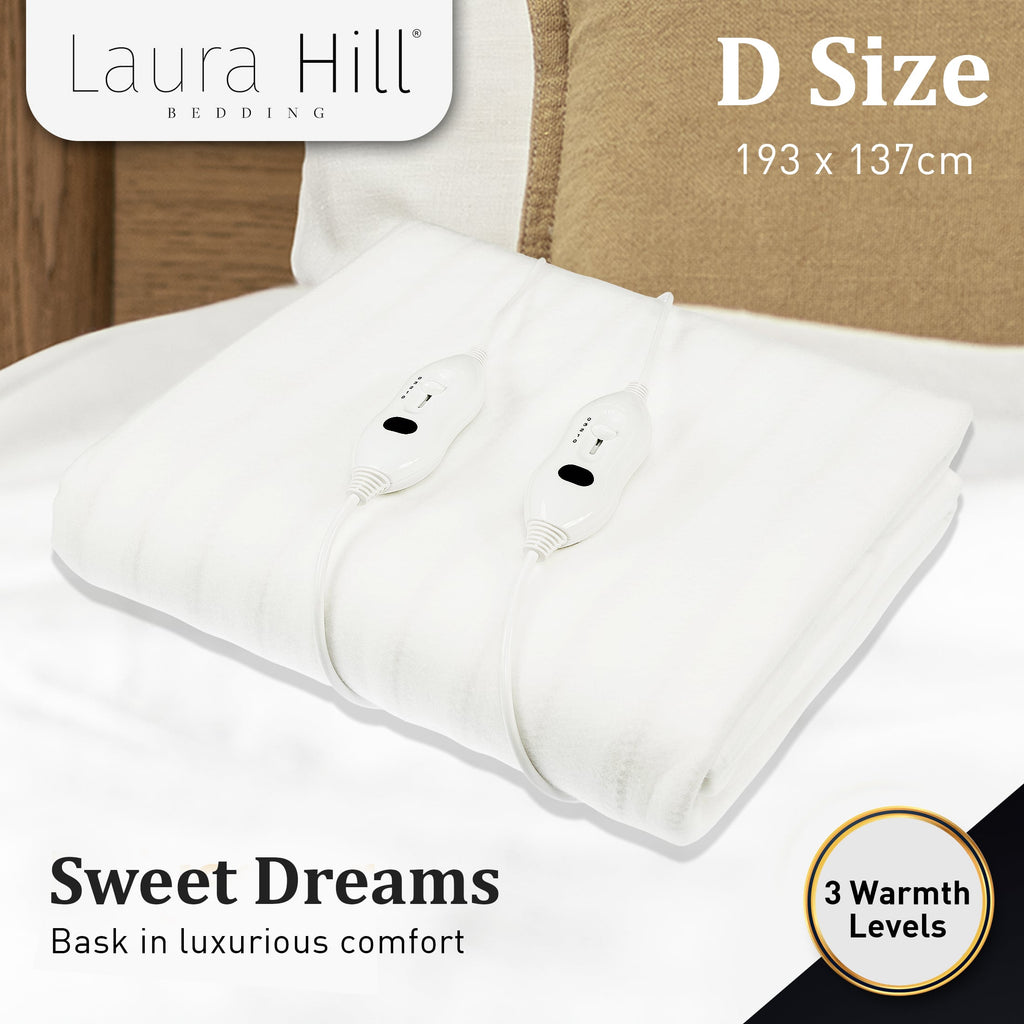Laura Hill Heated Electric Blanket Fitted Underlay Winter Double