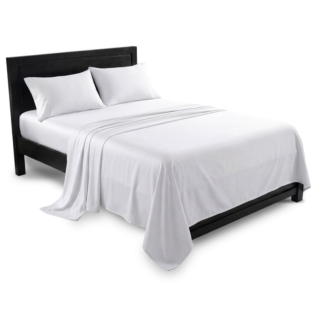 750 Thread Count Pure Cotton Queen Bed Sheet Set 4 Piece Gift Pack - White