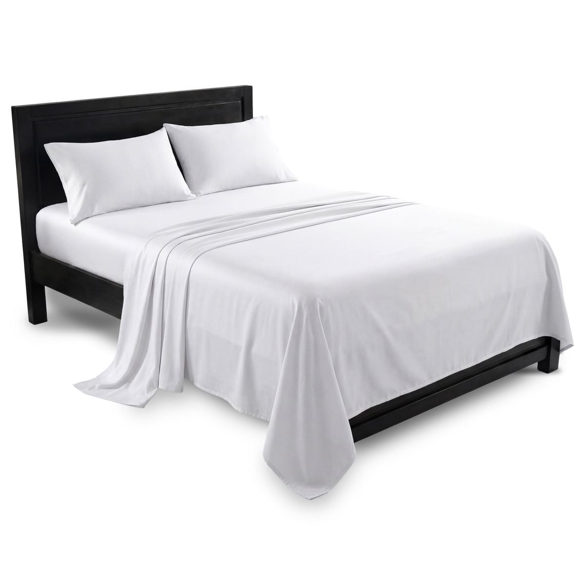 750 Thread Count Pure Cotton Queen Bed Sheet Set 4 Piece Gift Pack - White