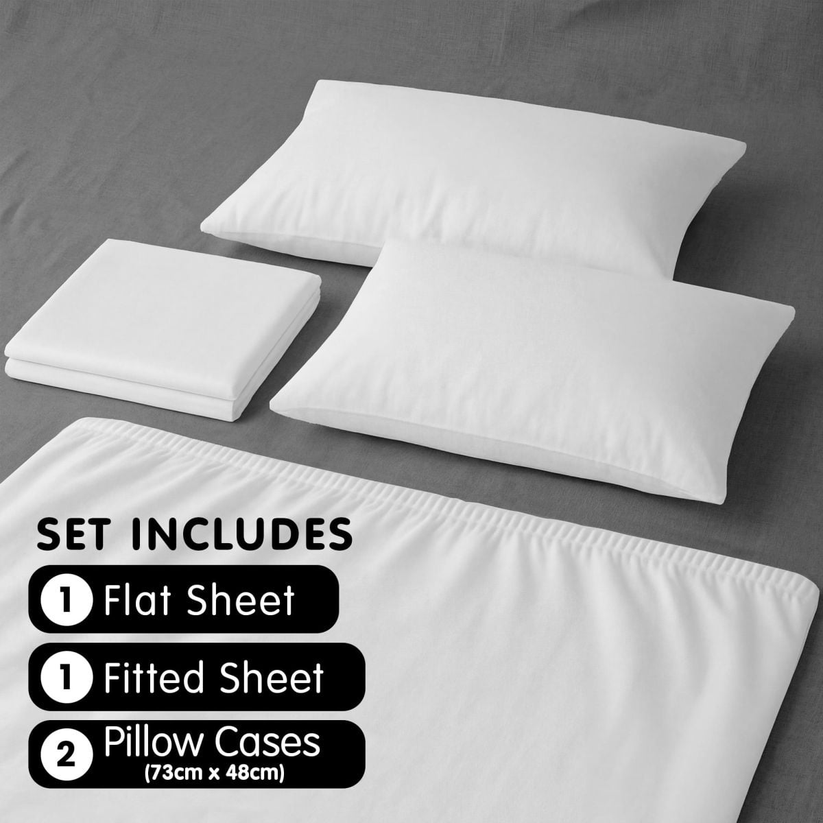 750 Thread Count Pure Cotton Queen Bed Sheet Set 4 Piece Gift Pack - White