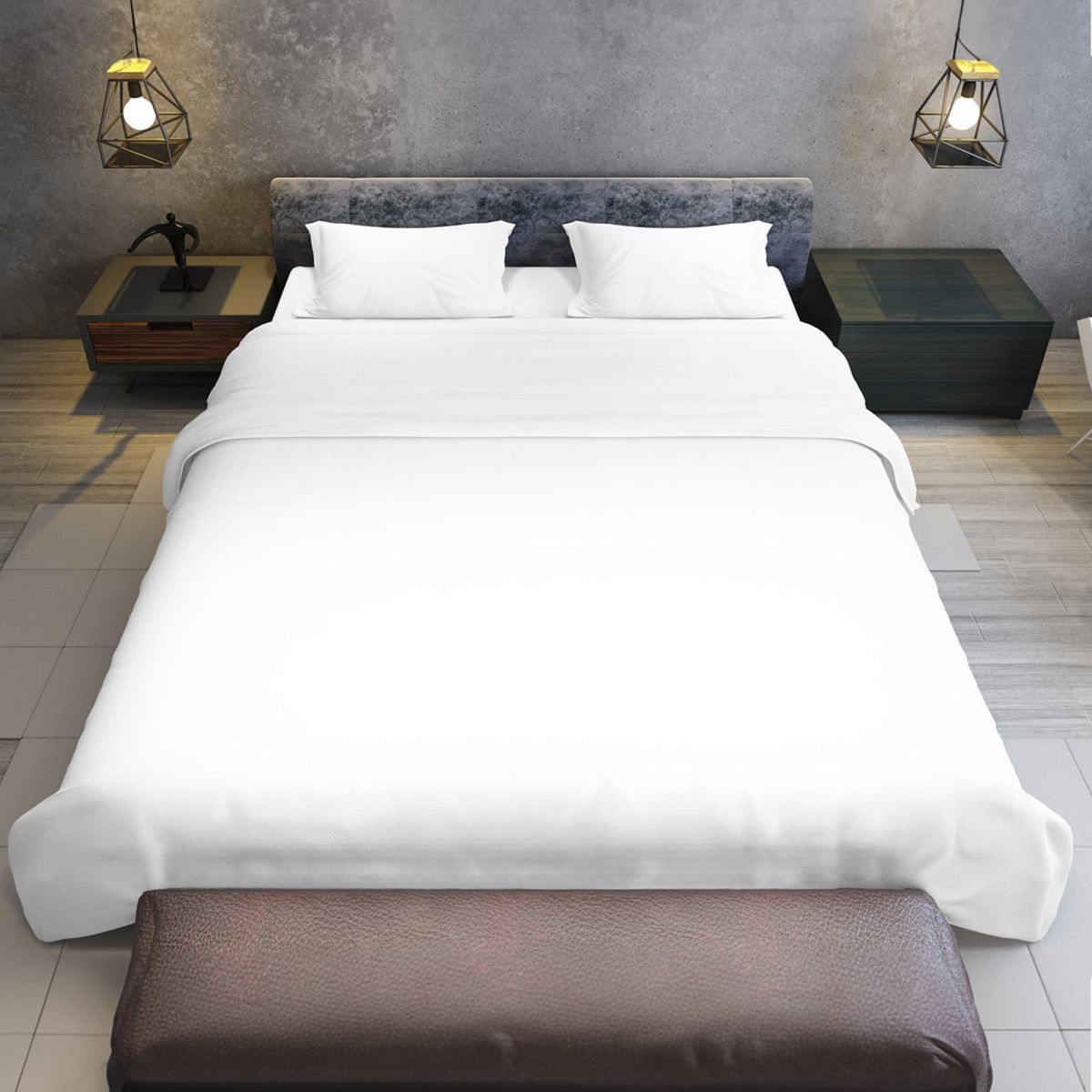 750 Thread Count Pure Cotton Queen Bed Sheet Set 4 Piece Gift Pack - White