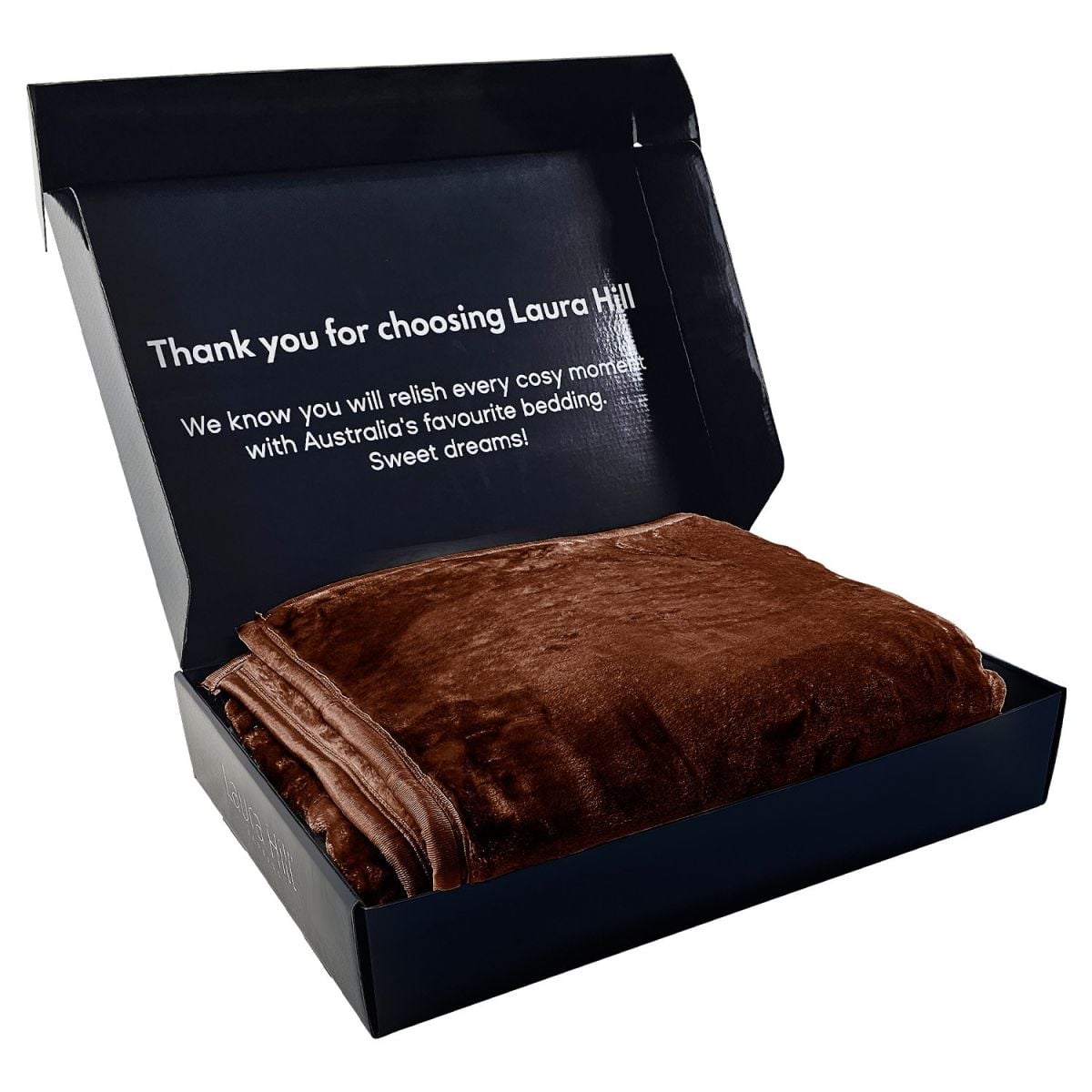 Laura Hill 600-GSM Mink Blanket Queen Size Double-Sided Soft Plush Bed Faux Throw Rug 220 X 240cm - Chocolate