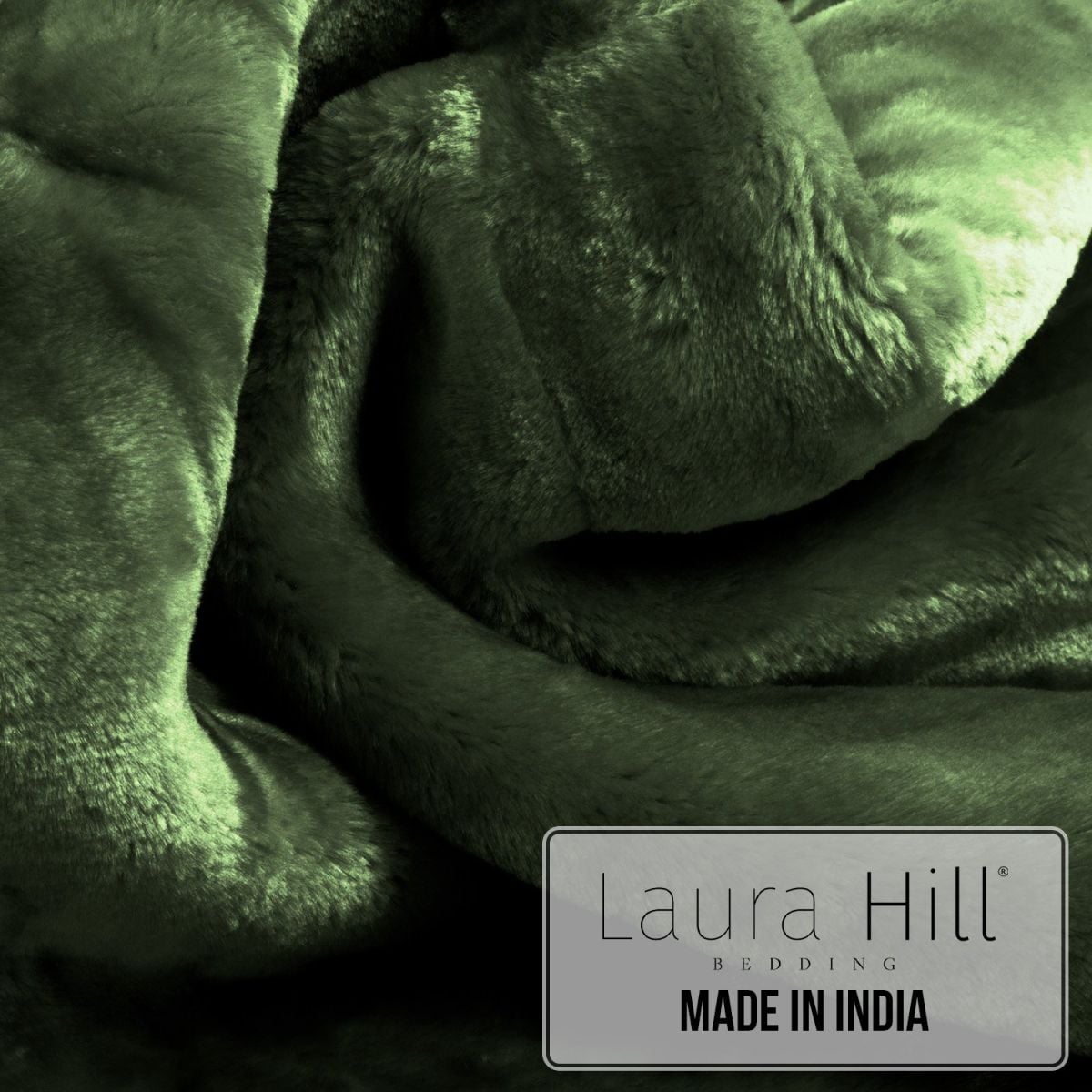Laura Hill 600-GSM Mink Blanket Queen Size Double-Sided Soft Plush Bed Faux Throw Rug 220 X 240cm - Green