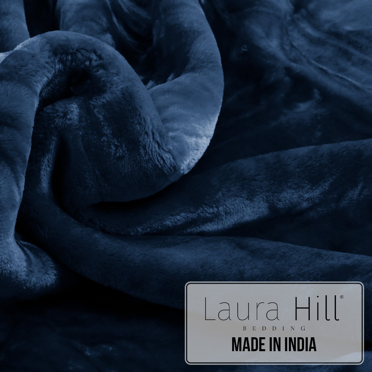 Laura Hill 600-GSM Mink Blanket Queen Size Double-Sided Soft Plush Bed Faux Throw Rug 220 X 240cm - Navy