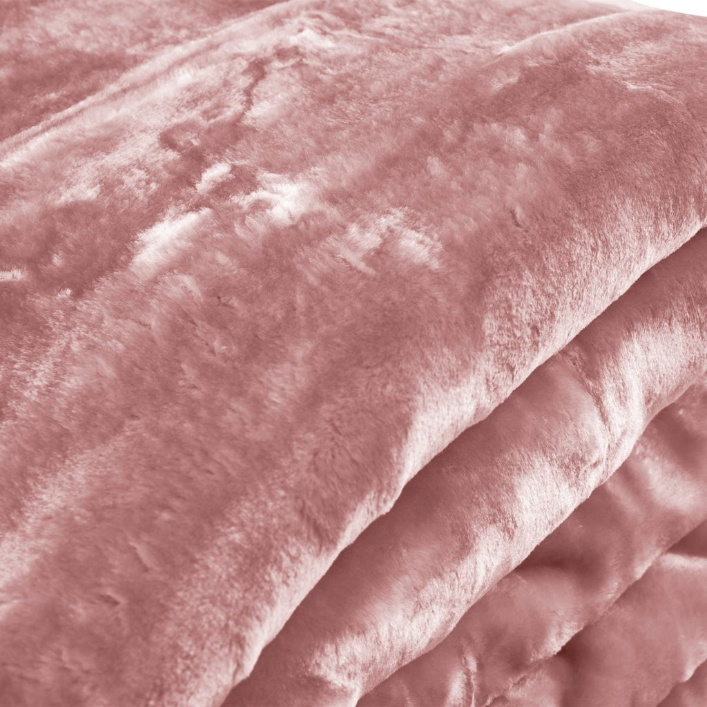 Laura Hill 600-GSM Mink Blanket Queen Size Double-Sided Soft Plush Bed Faux Throw Rug 220 X 240cm - Pink
