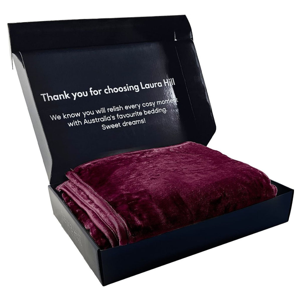 Laura Hill 600-GSM Mink Blanket Queen Size Double-Sided Soft Plush Bed Faux Throw Rug 220 X 240cm - Purple
