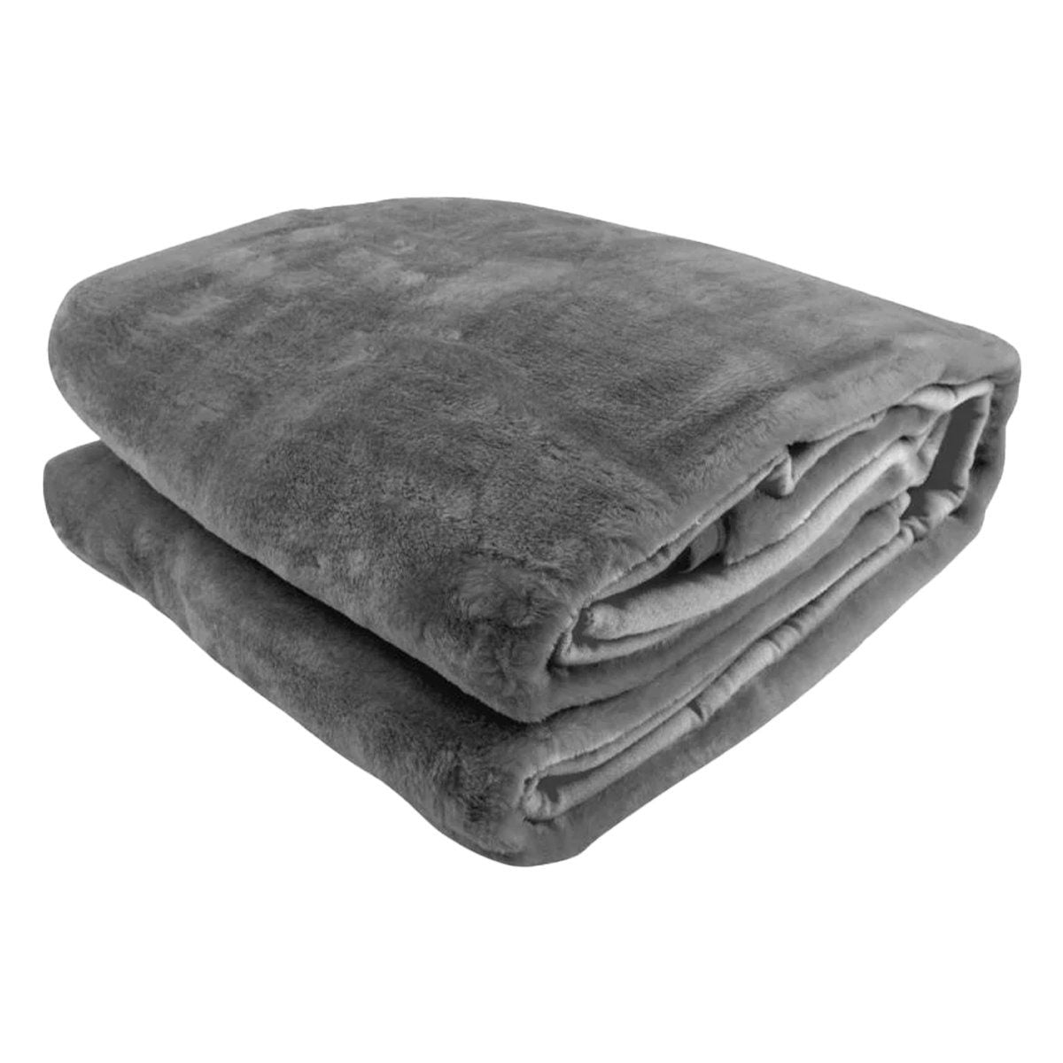 Laura Hill 600-GSM Mink Blanket Queen Size Double-Sided Soft Plush Bed Faux Throw Rug 220 X 240cm - Silver