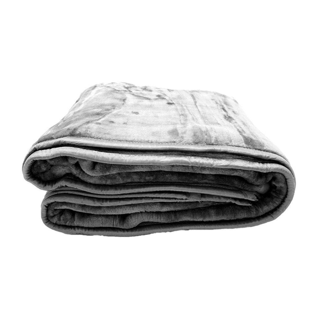 Laura Hill 600-GSM Mink Blanket Queen Size Double-Sided Soft Plush Bed Faux Throw Rug 220 X 240cm - Silver