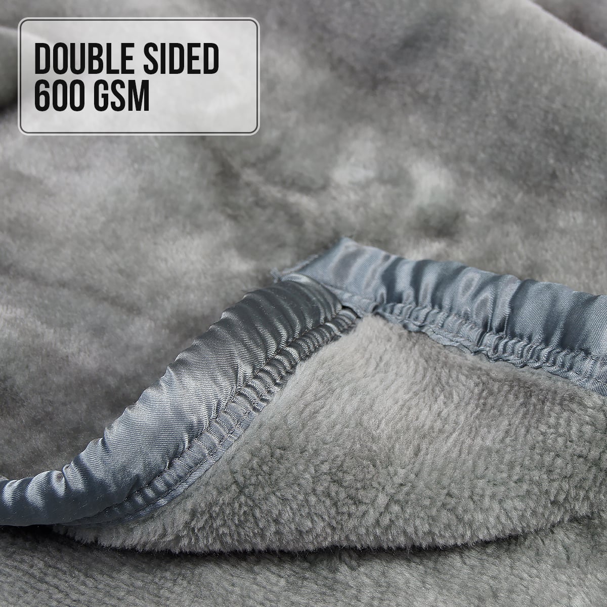 Laura Hill 600-GSM Mink Blanket Queen Size Double-Sided Soft Plush Bed Faux Throw Rug 220 X 240cm - Silver
