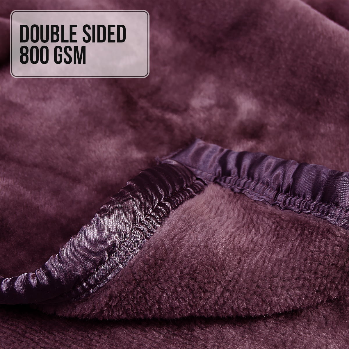 Laura Hill 800GSM Heavy Double-Sided Faux Mink Blanket - Purple