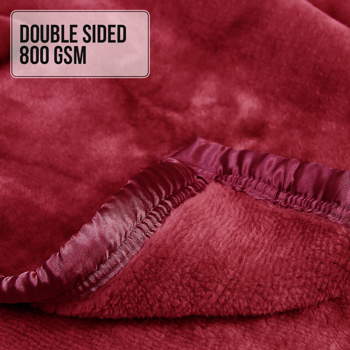 Laura Hill 800GSM Heavy Double-Sided Faux Mink Blanket - Red