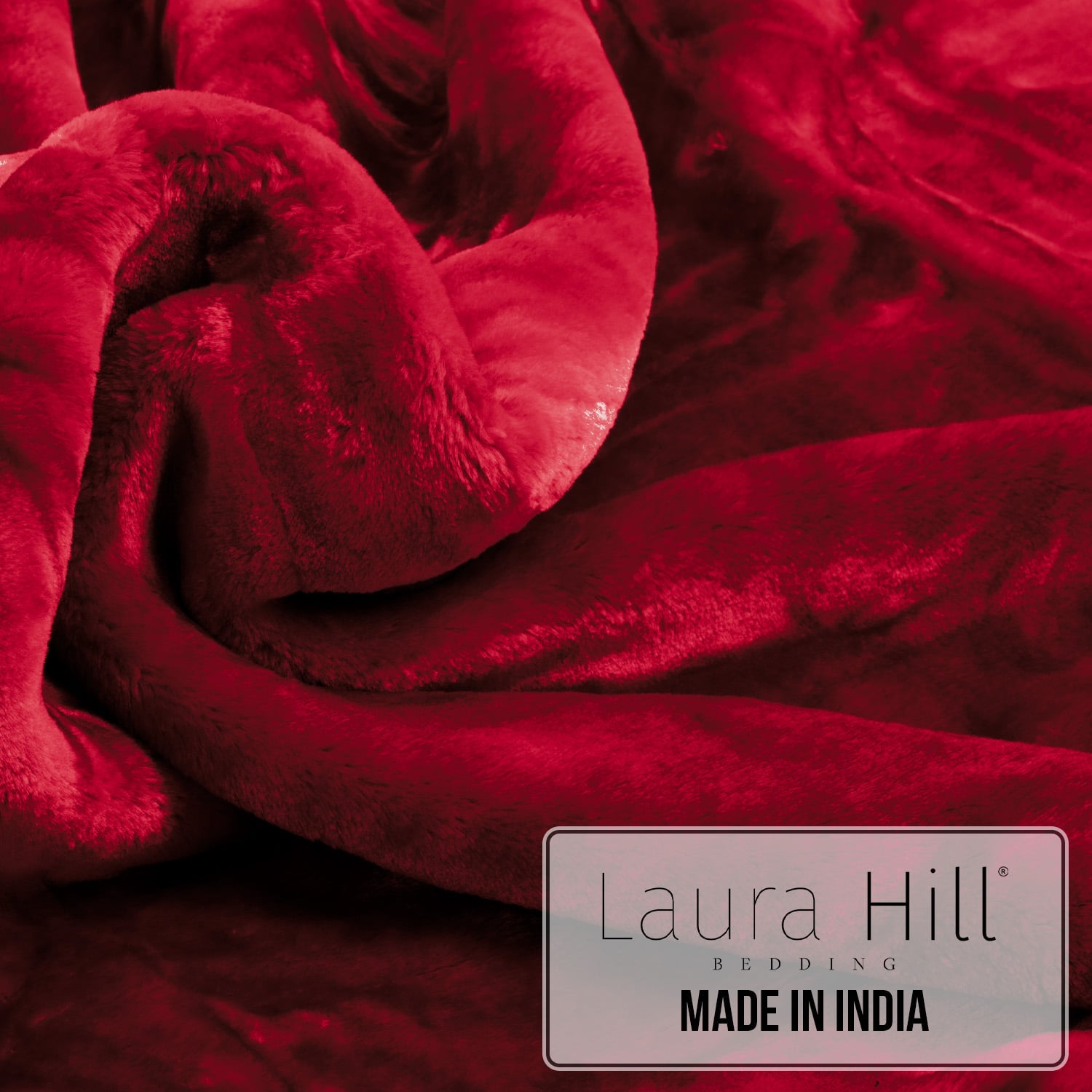 Laura Hill 800GSM Heavy Double-Sided Faux Mink Blanket - Red