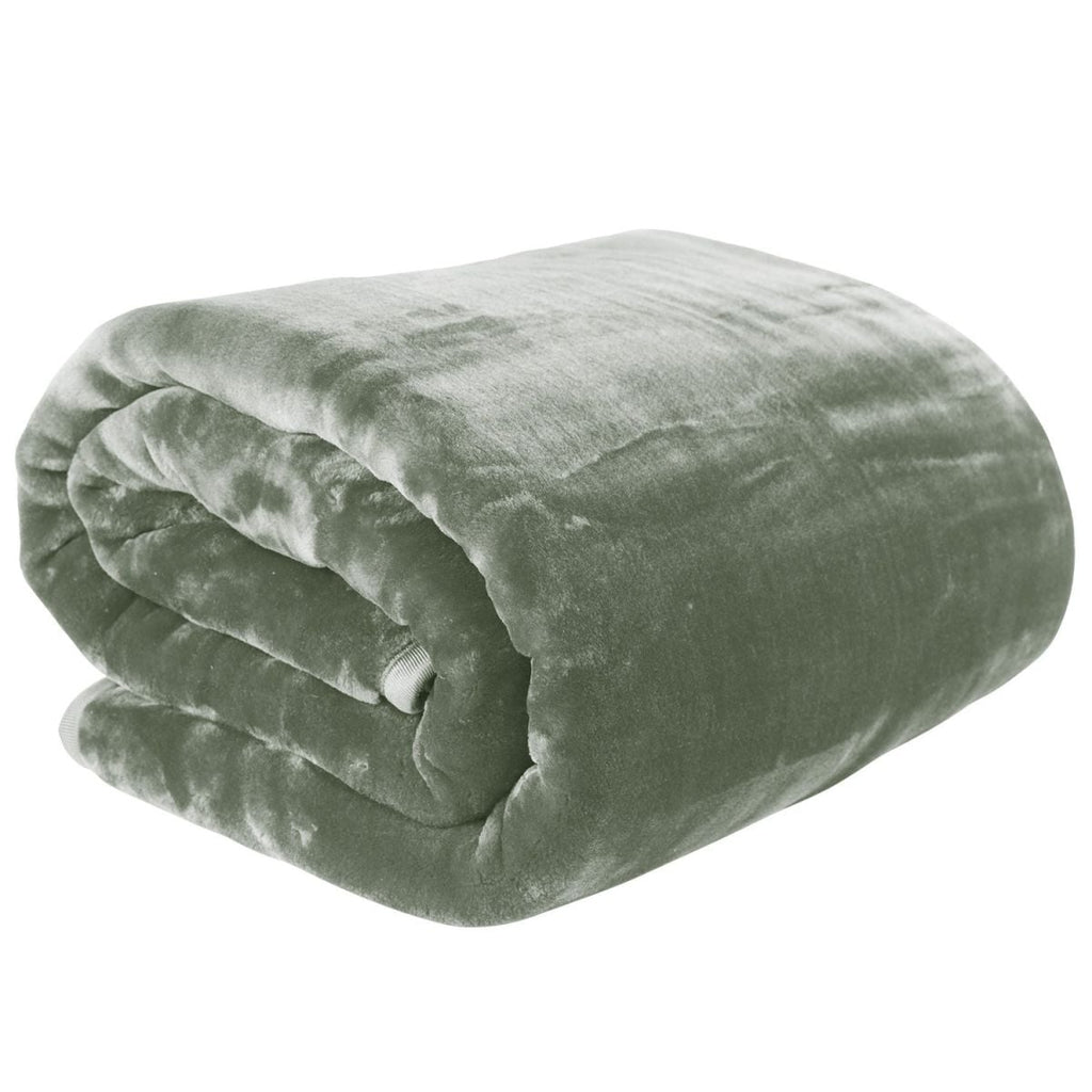 Laura Hill 800-GSM Mink Blanket Queen Size Double-Sided Soft Plush Bed Faux Throw Rug 220 X 240cm Heavy - Sage