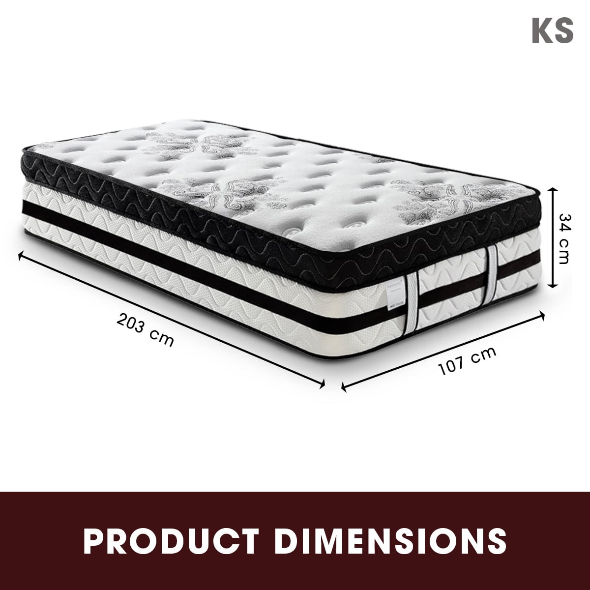 Laura Hill Mattress with Euro Top Foam Bed Base - 34cm