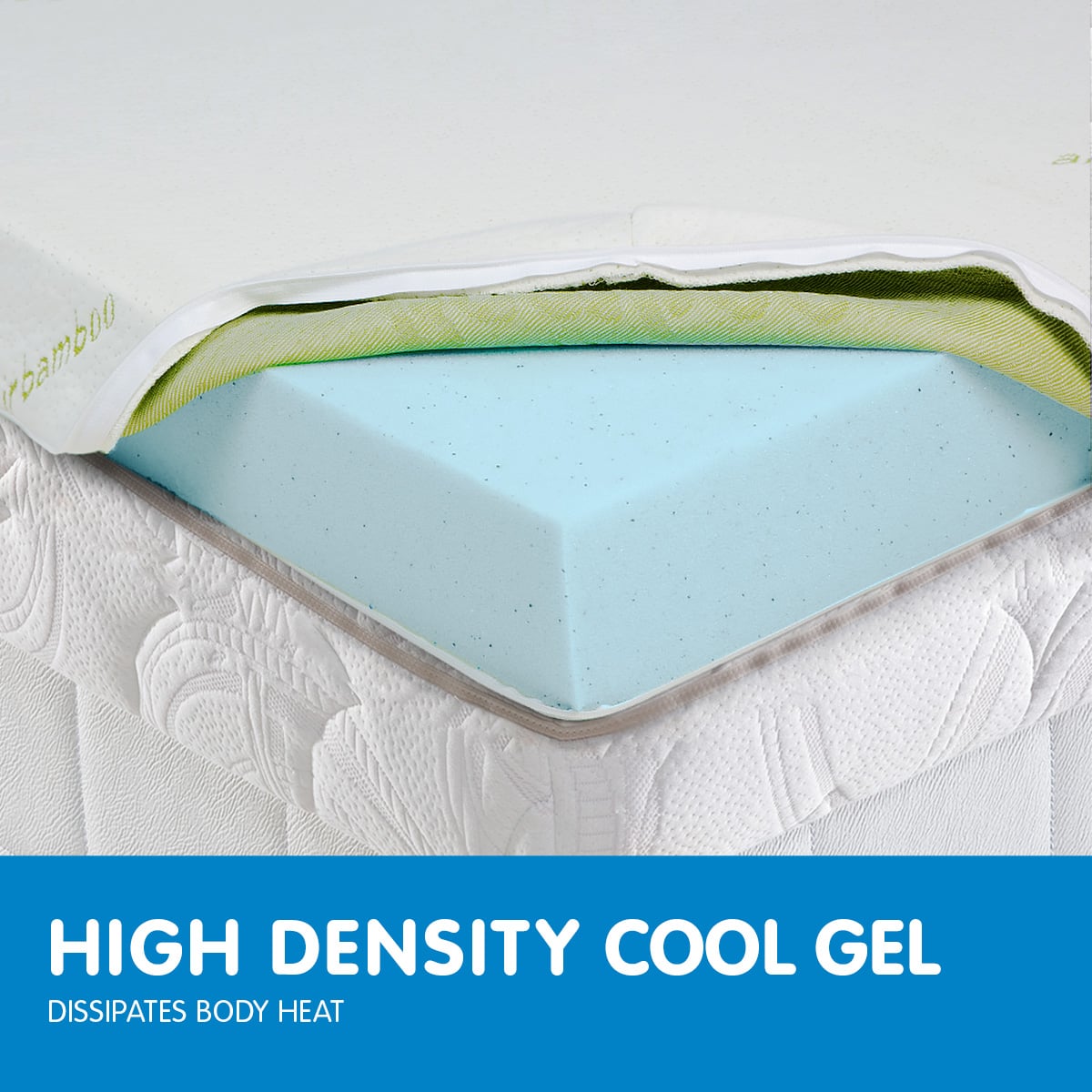 Cool GEL Memory Foam Mattress Topper - Queen